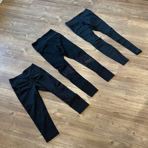 PINK Victoria's Secret Kids Black Active Leggings Trio